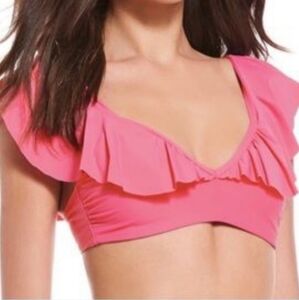 🌟7/25 NWT GIANNI BINI flamingo ruffle bralette swim top